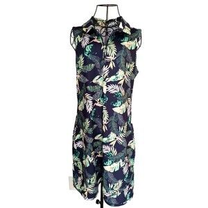 Tropical Golf Dress Womens M Coral Bay Navy W/POCKETS!